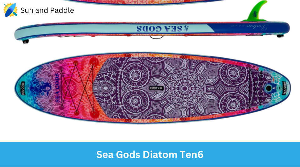 Top View and Side View of Sea Gods Diatom Ten6 Paddleboard